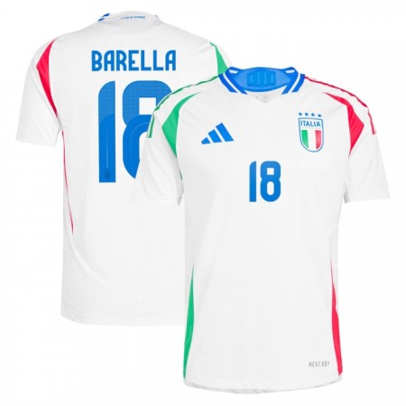 Camisolas Itália Barella 18 2º Equipamento Alternativa Euro 2024 Manga Curta